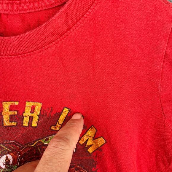 Monster Jam Shirt Boys S Red 2023 North‎ America Tour Trucks Grave Digger 4x4 - Picture 3 of 6
